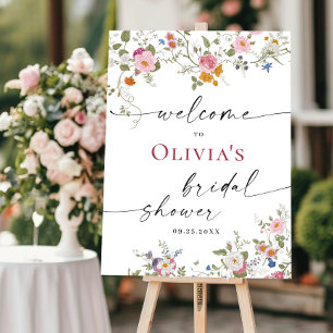 Pastel Pink Floral Wildflower Bridal Shower Foam Board