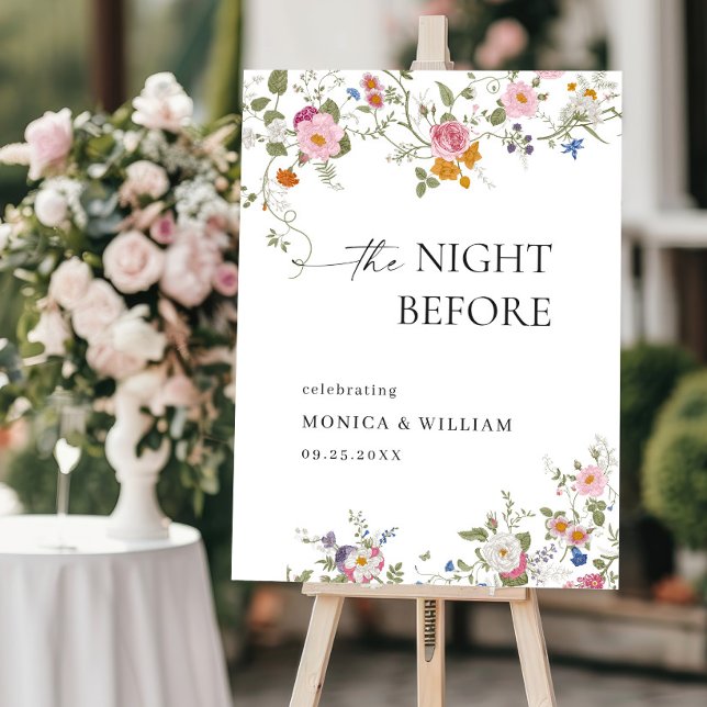 Pastel Pink Floral Wildflower Rehearsal Dinner Foam Board (Creator Uploaded)