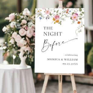 Pastel Pink Floral Wildflower Rehearsal Dinner Foam Board