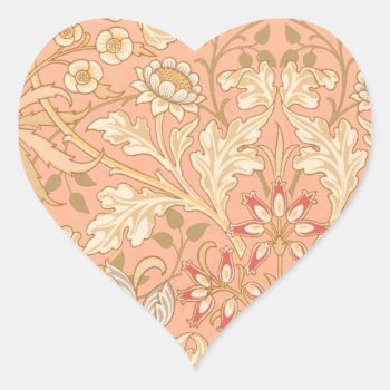 Pastel Pink Flowers Heart Sticker by LeFlange at Zazzle