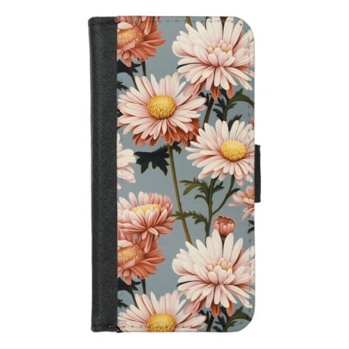 Pastel Pink Flowers iPhone 87 Wallet Case