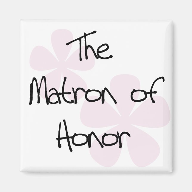 Pastel Pink Flowers Matron of Honor Magnet (Front)