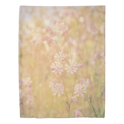 Pastel Pink Flowers TWIN Wildflowers Flower Duvet Cover