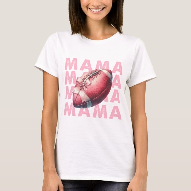 PASTEL PINK FOOTBALL MAMA T-Shirt (Front)