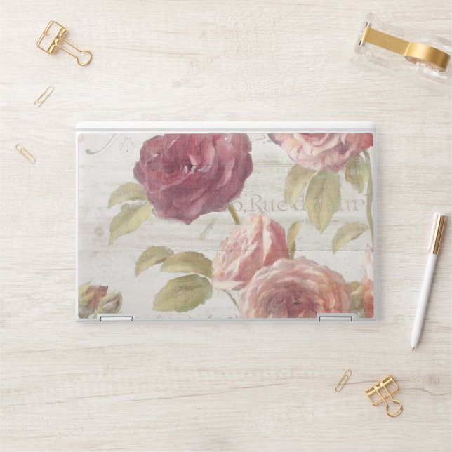 Pastel Pink French Roses HP Laptop Skin (Desk)