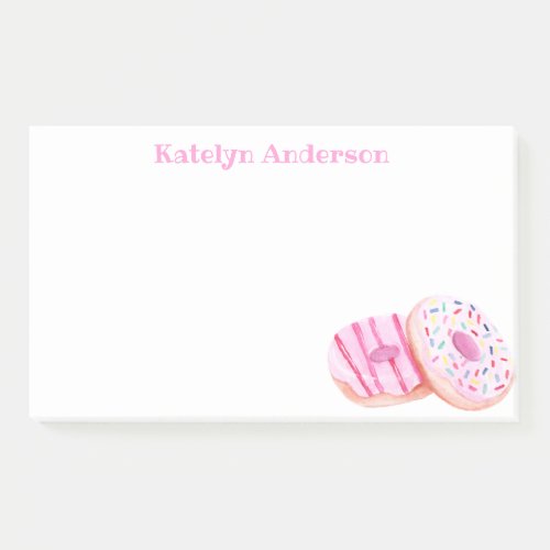 Pastel Pink Frosted Donuts Personalized Post_it Notes