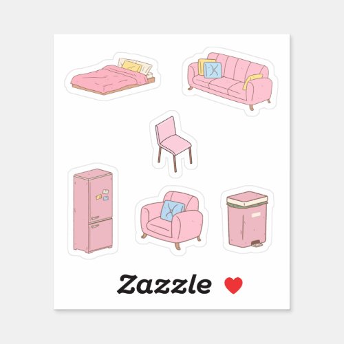 Pastel Pink Furniture Stickers