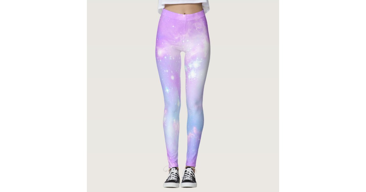 Pastel pink galaxy leggings