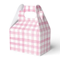 Pastel Pink Gingham Check Plaid  Favor Boxes