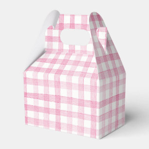 Pastel Pink Gingham Check Plaid  Favor Boxes