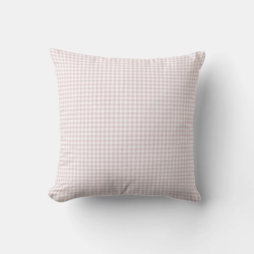 Pastel Pink Gingham Check Throw Pillow
