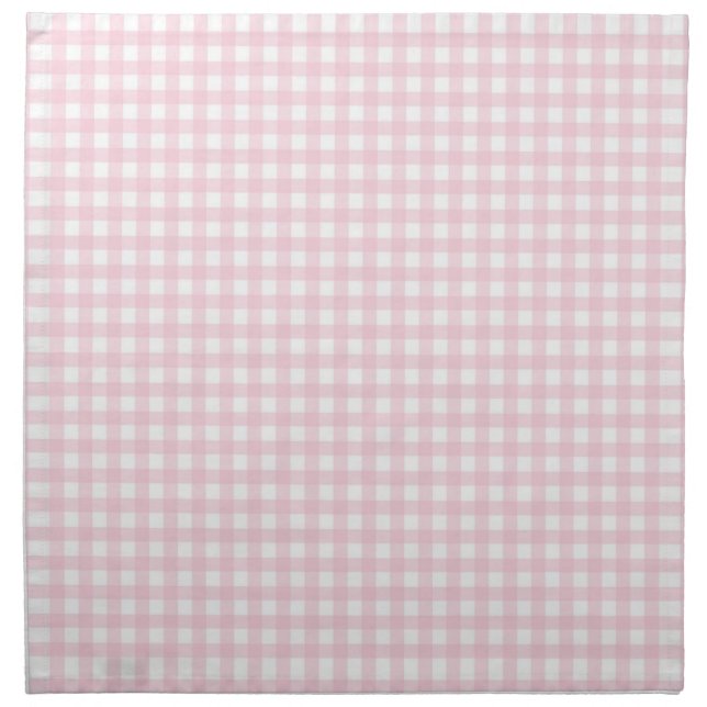 Pastel Pink Gingham Napkins (Front)