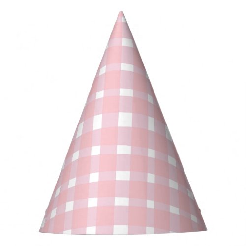 Pastel Pink Gingham Party Hat