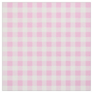 Pastel Pink Gingham Pattern Fabric