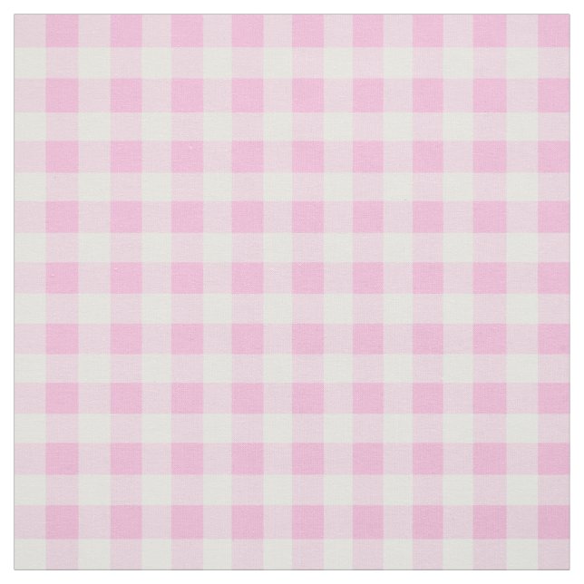 Pastel Pink Gingham Pattern Fabric (Swatch)
