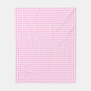 Pastel Pink Gingham Pattern Fleece Blanket