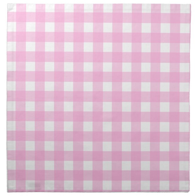 Pastel Pink Gingham Pattern Napkin (Front)