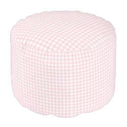 Pastel Pink Gingham Pouf