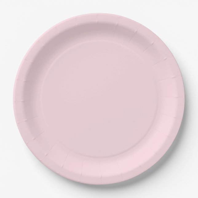 Pastel Pink Girl Baby Shower Paper Plates (Front)