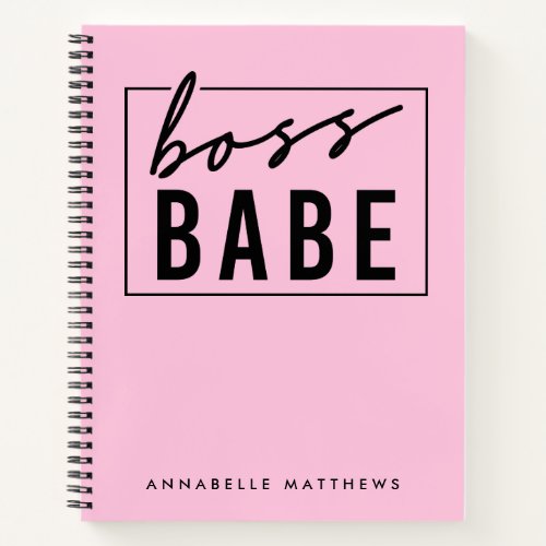 Pastel Pink Girl Boss Babe Business Owner Notebook
