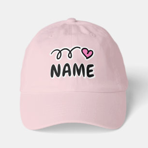Pastel pink girl's hat with cute little heart