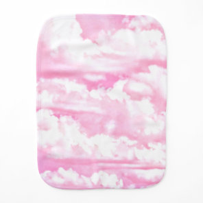 Pastel Pink Girly Clouds Decor Burp Cloth