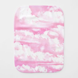 Pastel Pink Girly Clouds Decor Burp Cloth