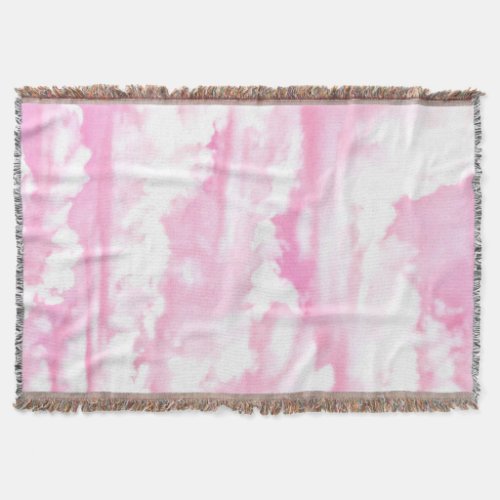Pastel Pink Girly Clouds Decor Throw Blanket