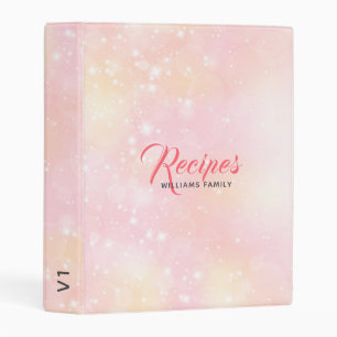 Pastel Pink Girly Sparkling Background Mini Binder