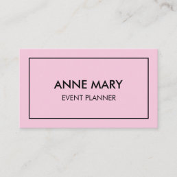Pastel Pink Girly Trendy Event Planner Modern Cool Business Card