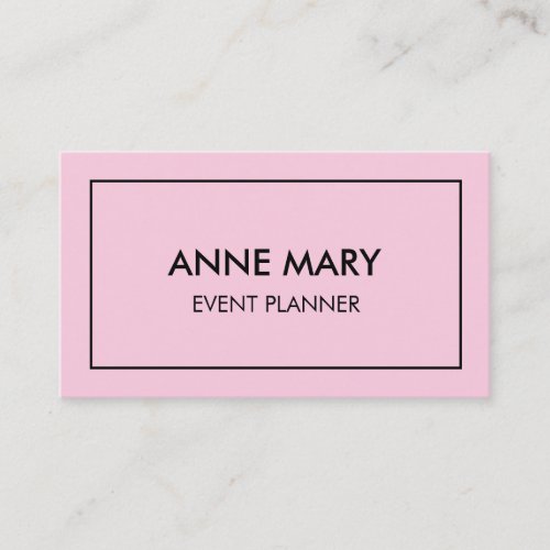 Pastel Pink Girly Trendy Event Planner Modern Cool Business Card