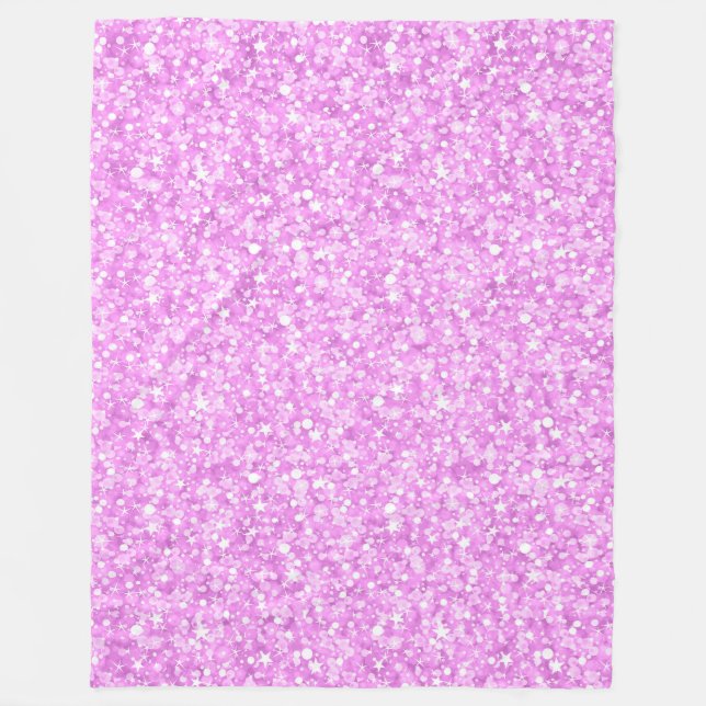 Pastel Pink Glitter And Sparkles Fleece Blanket (Front)