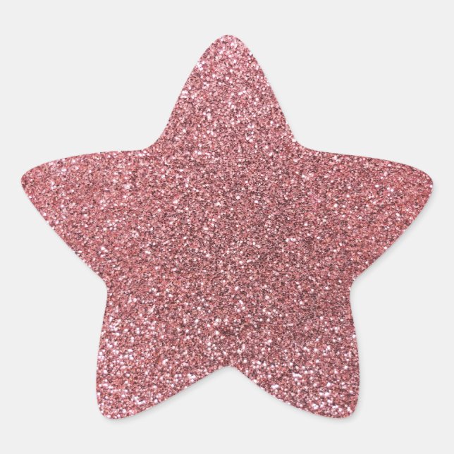Pastel pink glitter star sticker (Front)