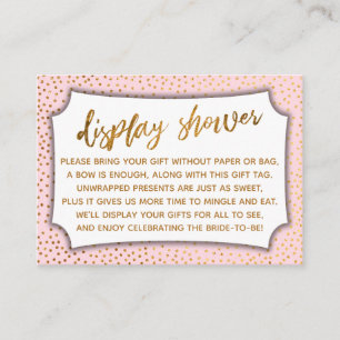 Pastel Pink & Gold Confetti Display Shower Card