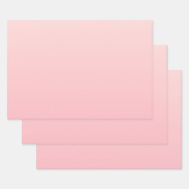 Pastel Pink Gradient Background Wrapping Paper Sheets (Set)