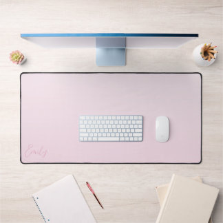 Pastel Pink Gradient Calligraphy Personalized Desk Mat