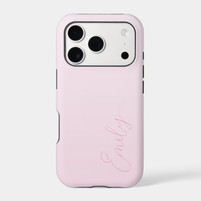 Pastel Pink Gradient Calligraphy Personalized Iphone Case (Back)