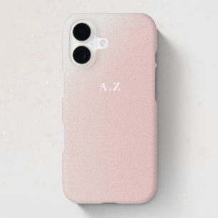 Pastel Pink Gradient Custom Initial Monogram iPhone 17 Case