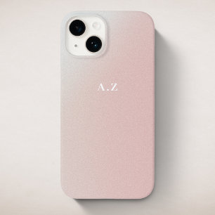 Pastel Pink Gradient Personalized Initial Monogram Case-Mate iPhone 14 Case