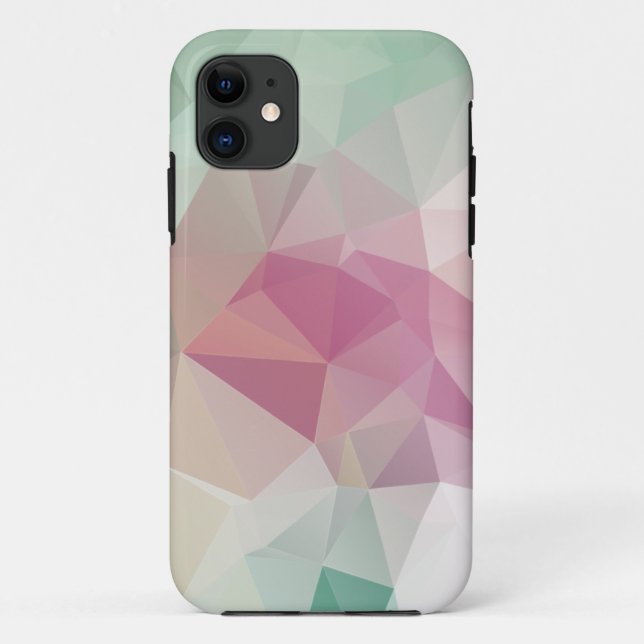 Pastel Pink Green Abstract Pyramid Pattern Art Cas Case-Mate iPhone Case (Back)