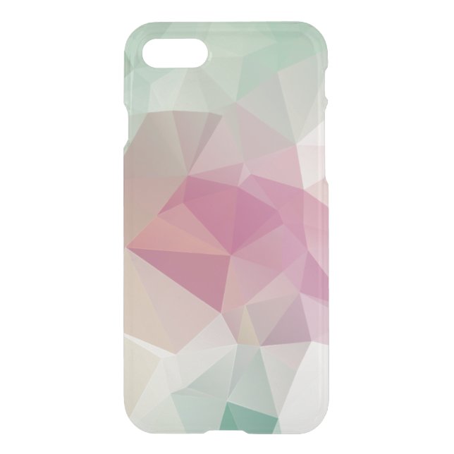 Pastel Pink Green Abstract Pyramid Pattern Art Uncommon iPhone Case (Back)