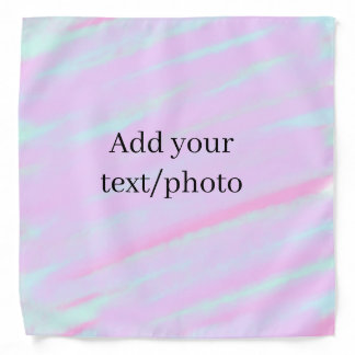 Pastel pink green add photo text watercolor retro bandana
