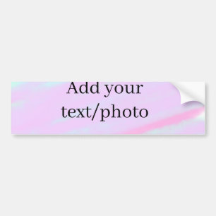 Pastel pink green add photo text watercolor retro bumper sticker
