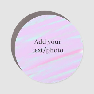 Pastel pink green add photo text watercolor retro  car magnet