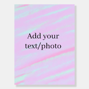 Pastel pink green add photo text watercolor retro foam board