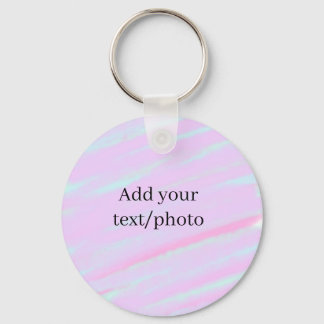 Pastel pink green add photo text watercolor retro  keychain