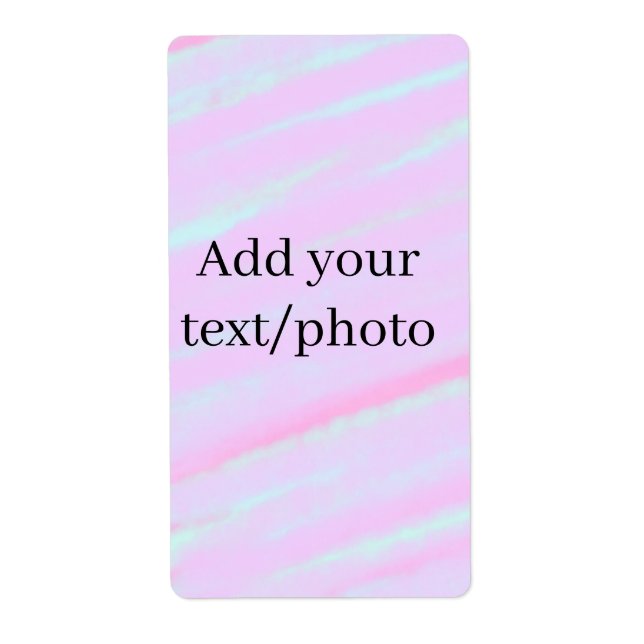 Pastel pink green add photo text watercolor retro  label (Front)