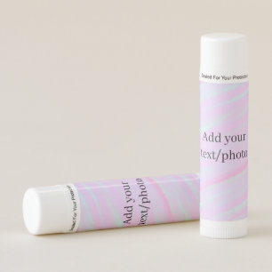 Pastel pink green add photo text watercolor retro  lip balm