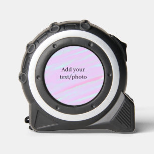 Pastel pink green add photo text watercolor retro tape measure