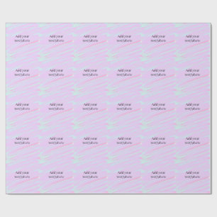 Pastel pink green add photo text watercolor retro  wrapping paper